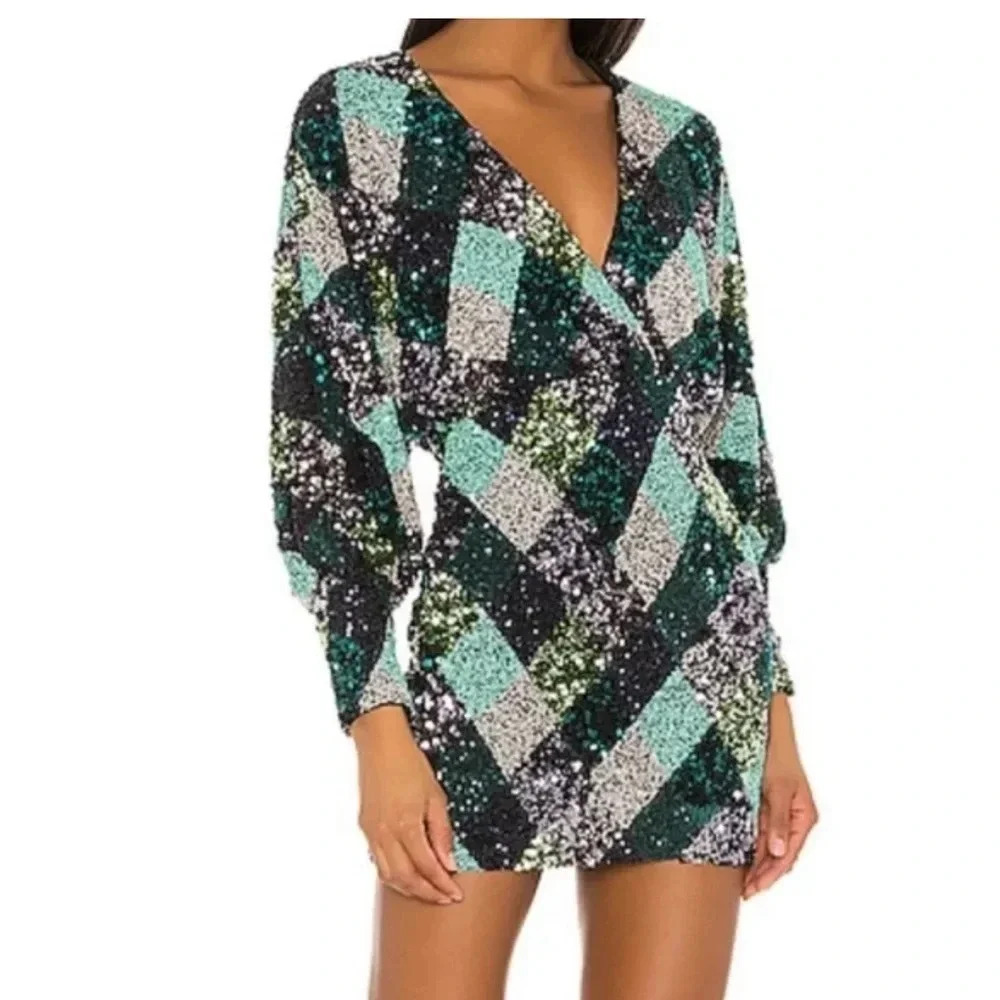 ✨ Song of Style Catcher Sequin Mini Dress Small‎ Multicolor NWT ✨